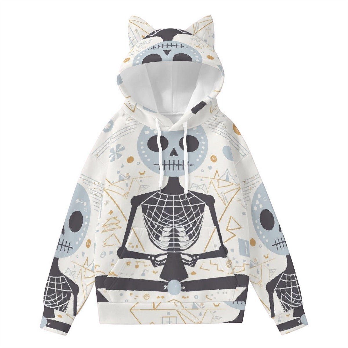 All-Over Print Women’s Hoodie With Decorative Ears