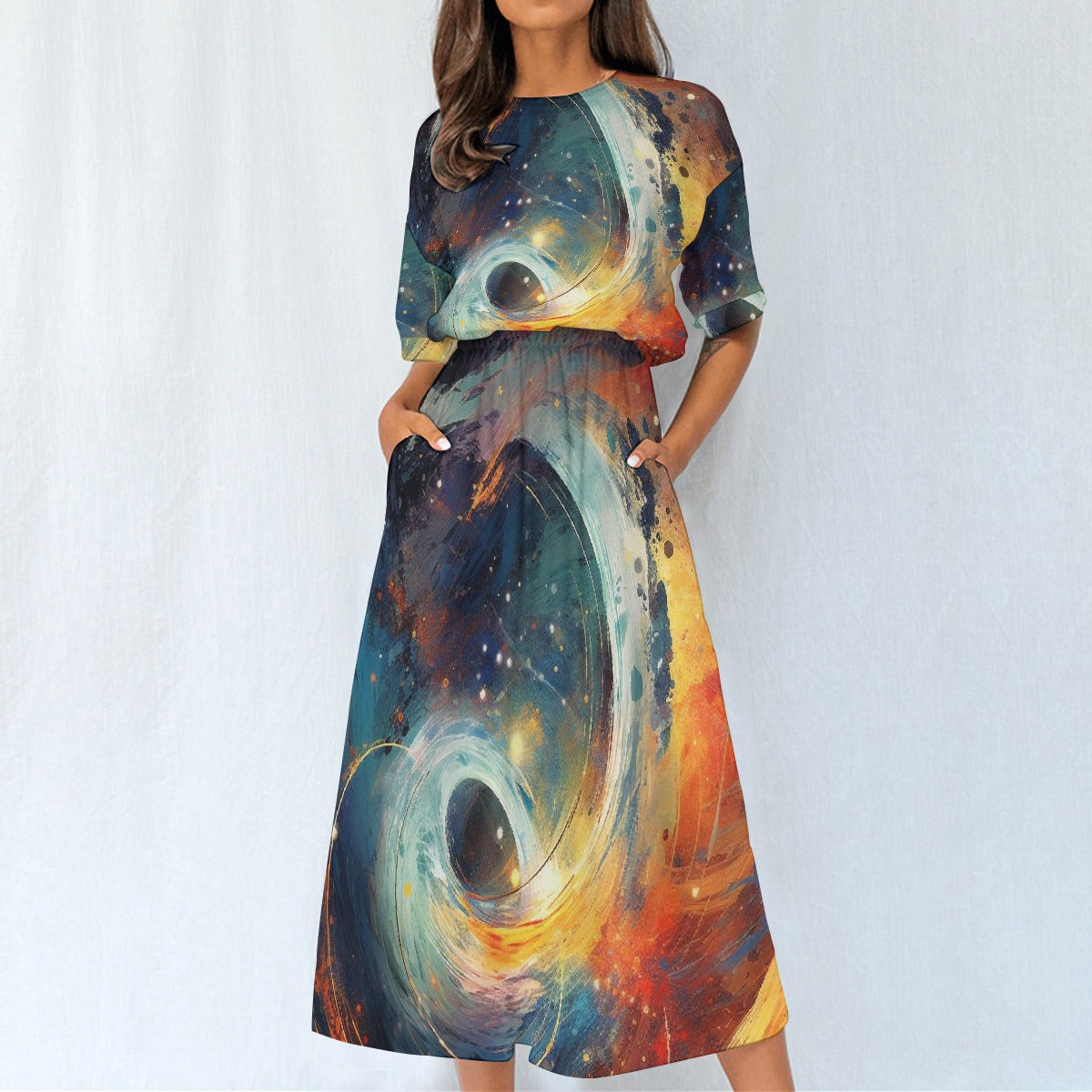 All-Over Print Women's Elastic Waist Dress