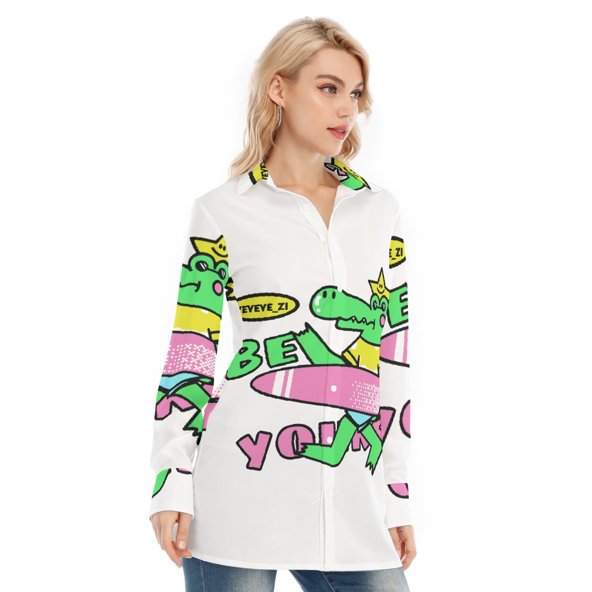 All-Over Print Women's Long Shirt