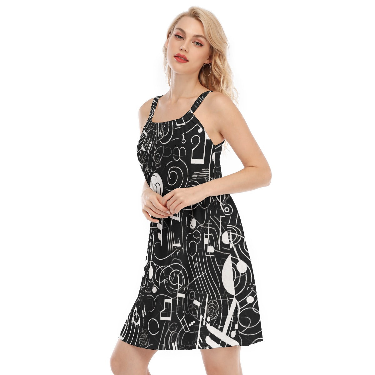 All-Over Print Women's O-neck Cami Dress