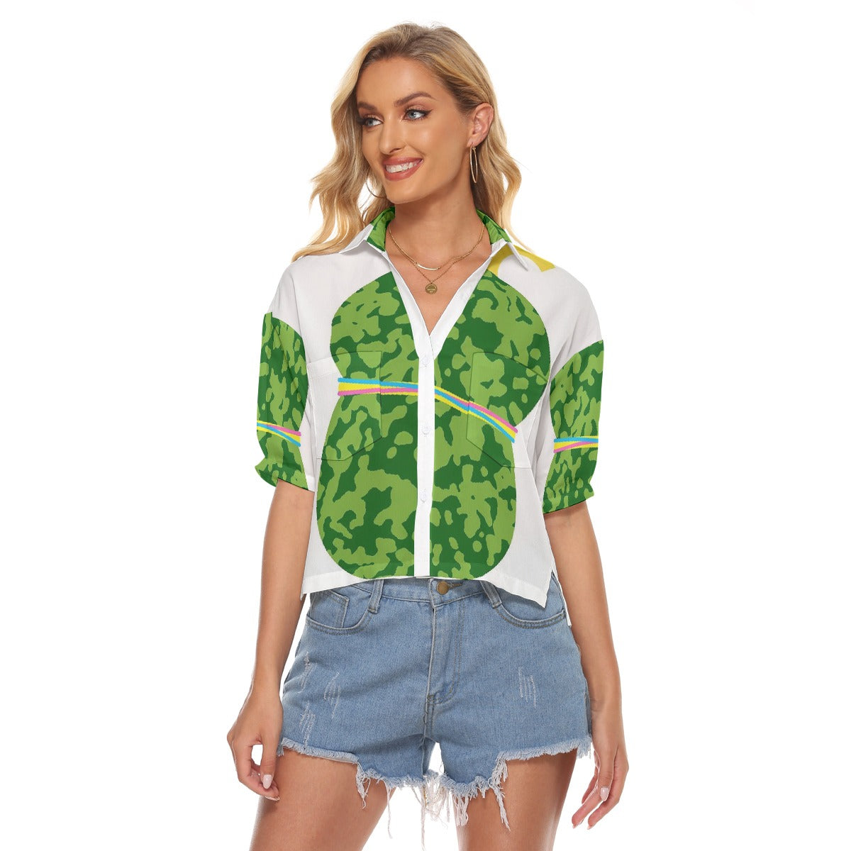 All-Over Print Women's V-neck Shirts