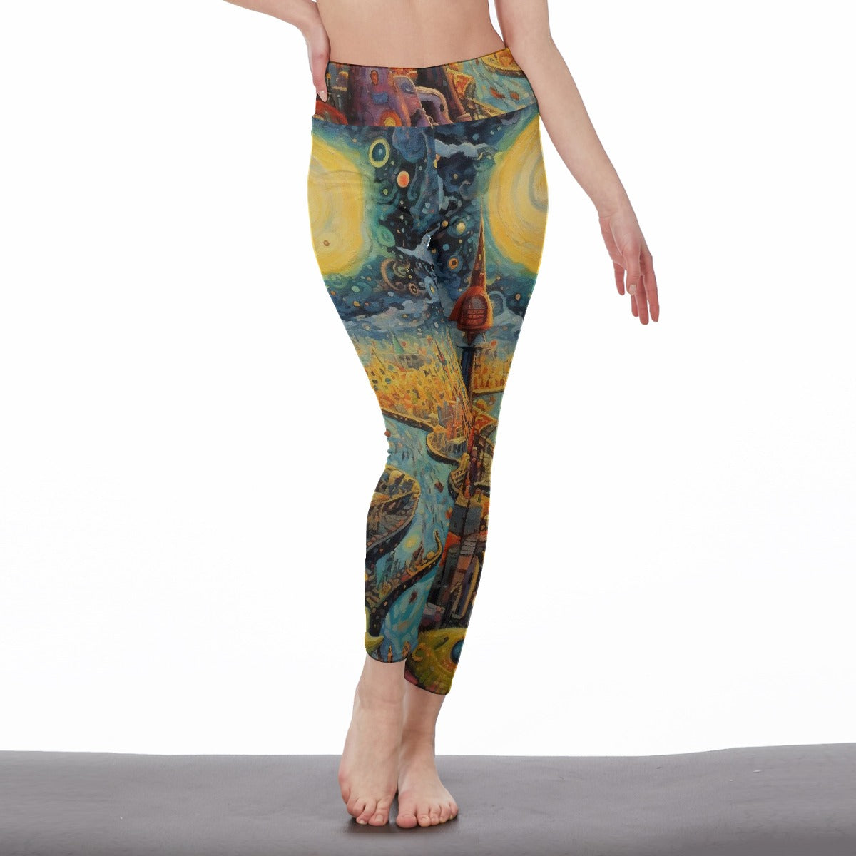 All-Over Print Women's High Waist Leggings | Side Stitch Closure