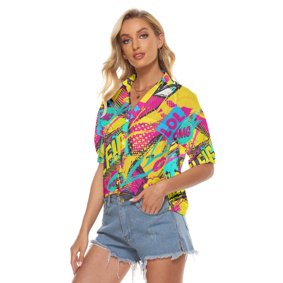 All-Over Print Women's V-neck Shirts