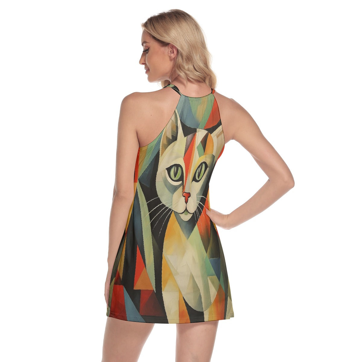 All-Over Print Women's Round Neck Above Knee Dress