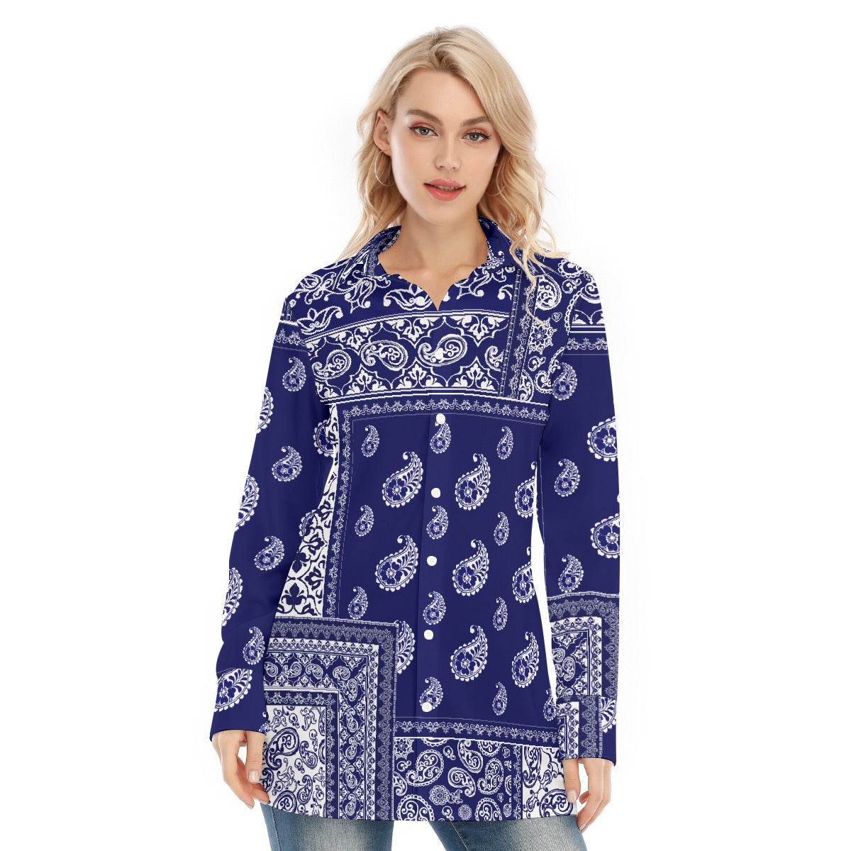 All-Over Print Women's Long Shirt