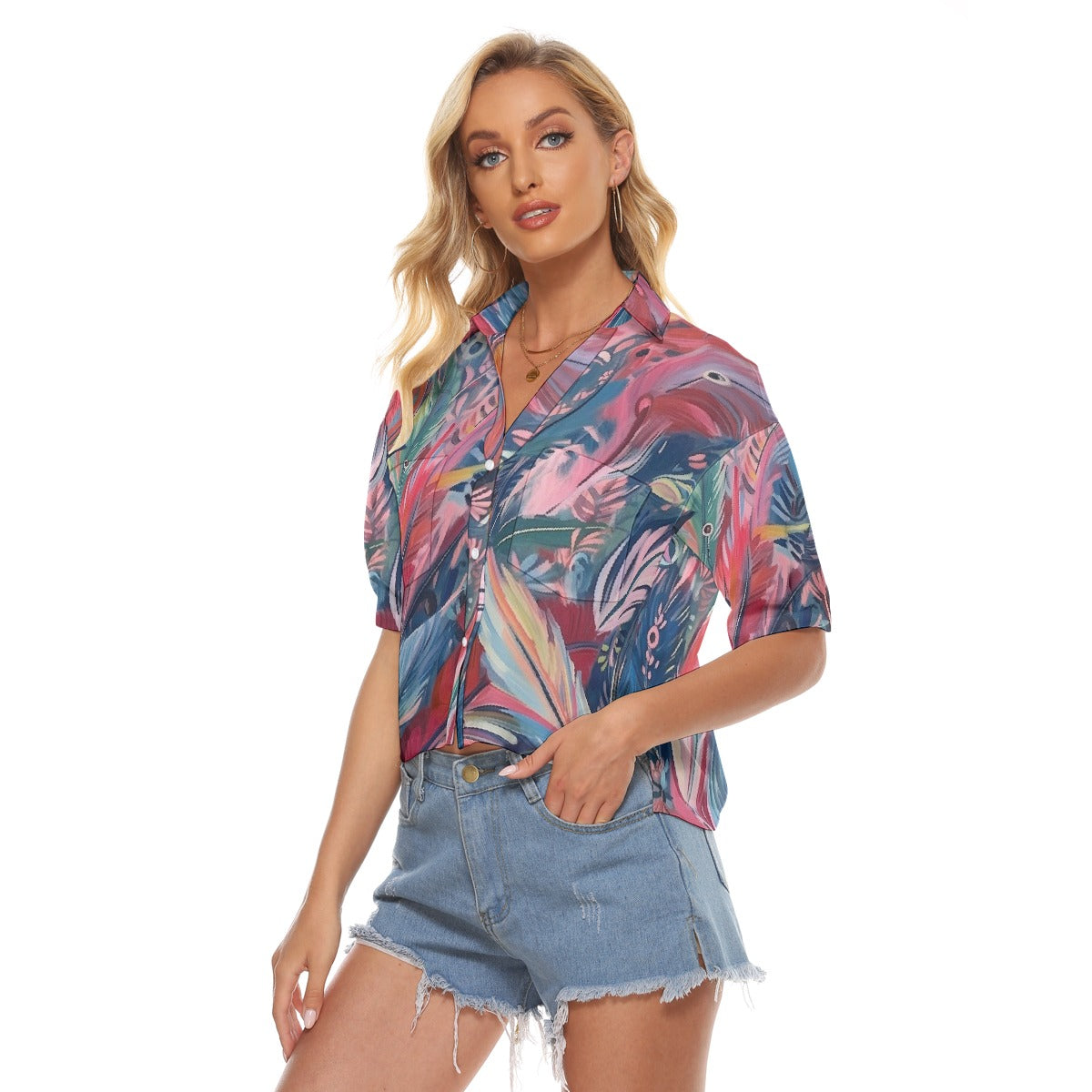 All-Over Print Women's V-neck Shirts