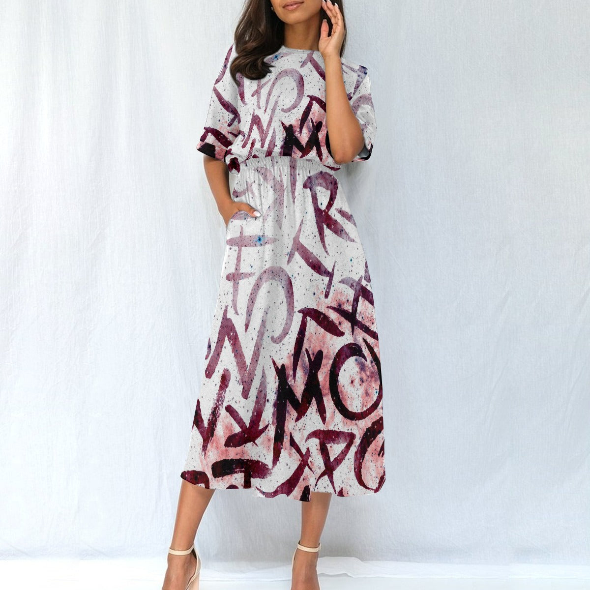 All-Over Print Women's Elastic Waist Dress