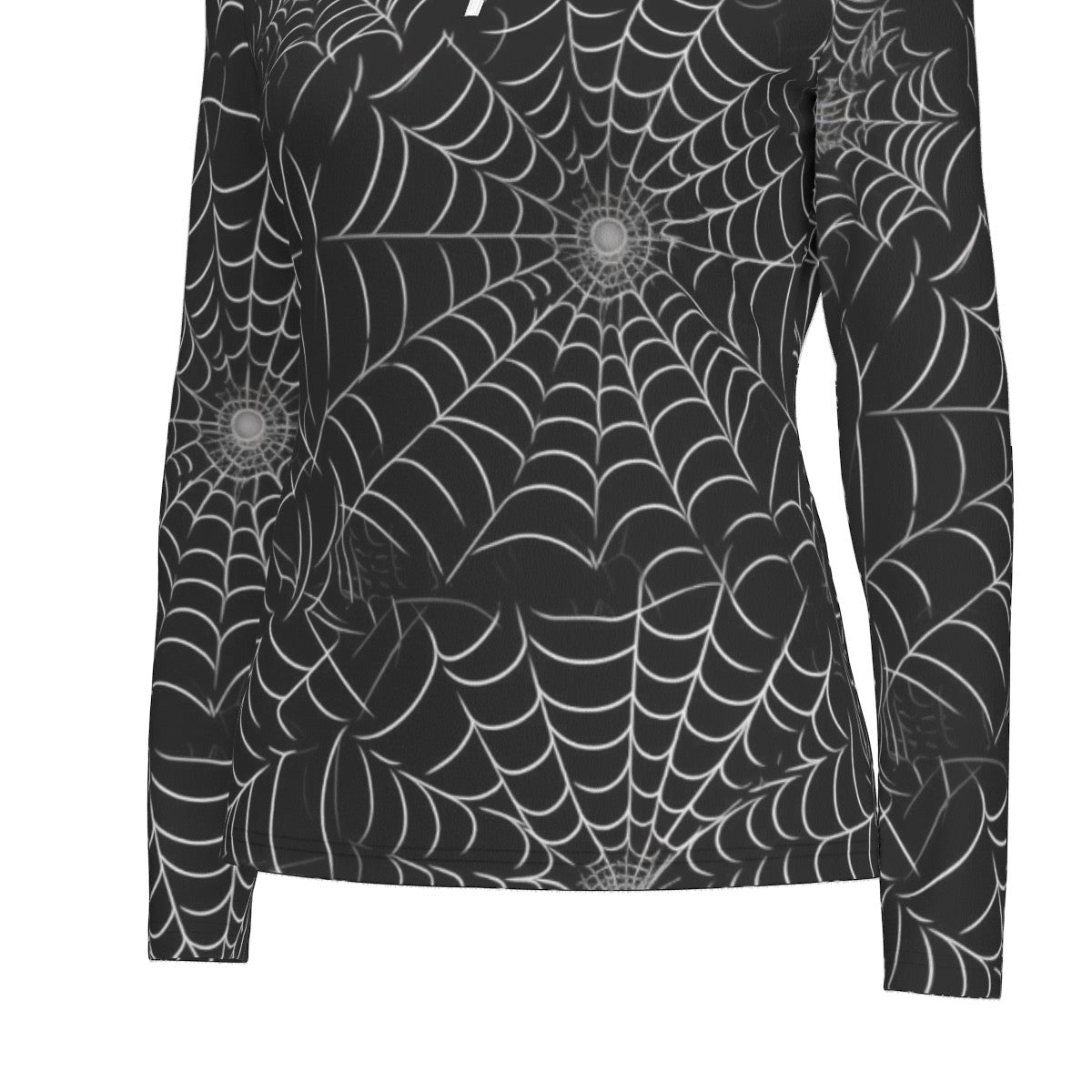 All-Over Print Women's Sports Collar Jersey With Long Sleeve