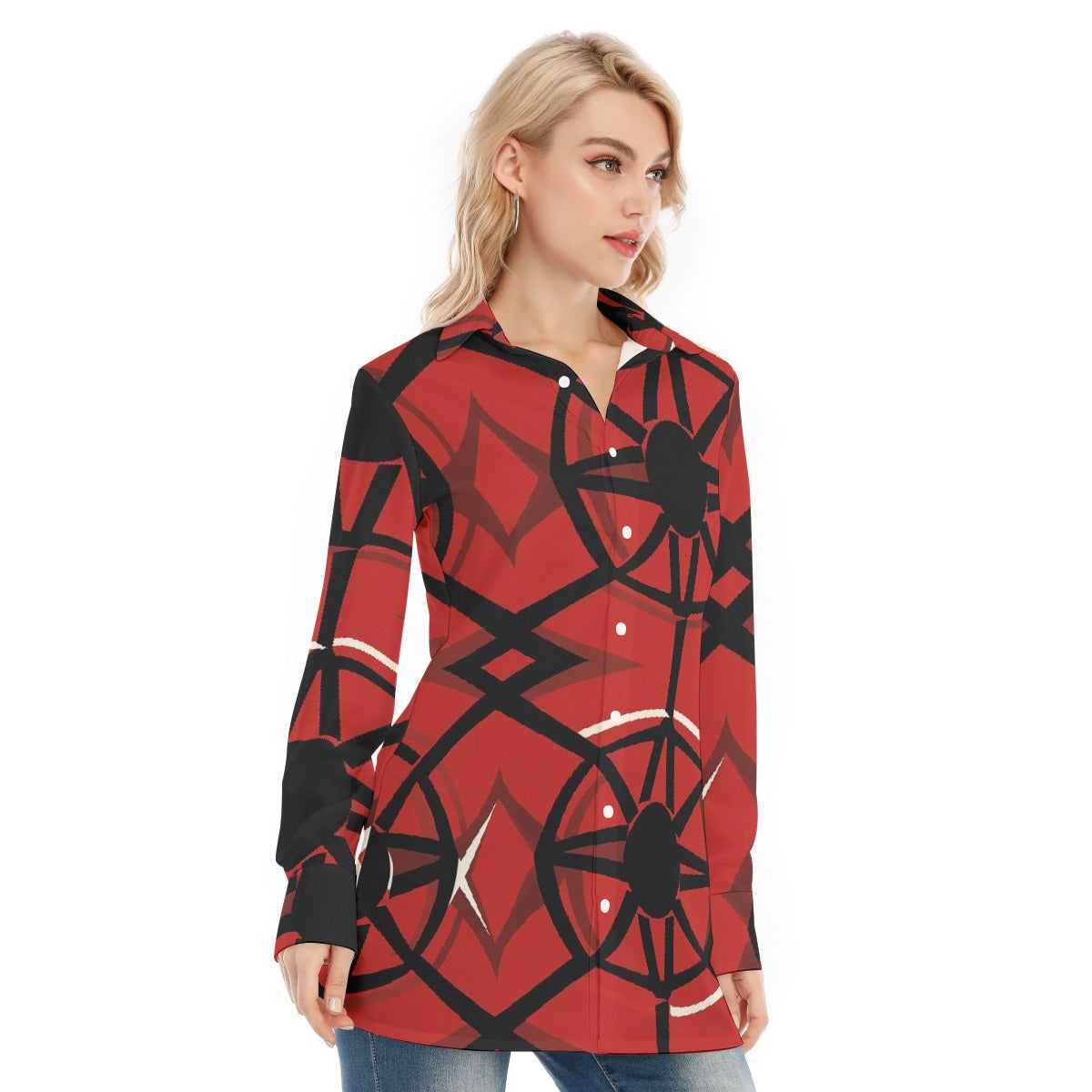 All-Over Print Women's Long Shirt