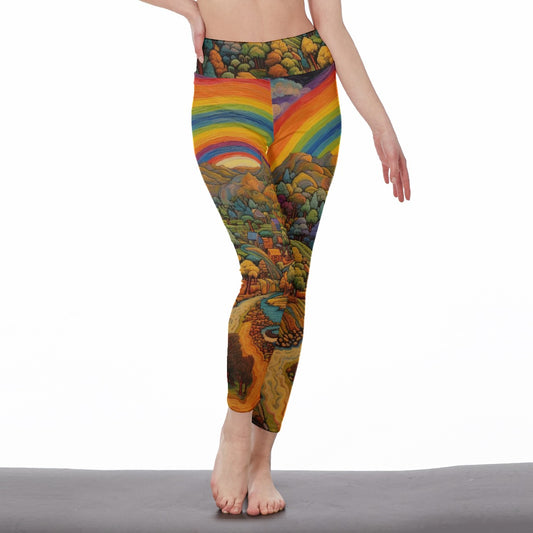 All-Over Print Women's High Waist Leggings | Side Stitch Closure