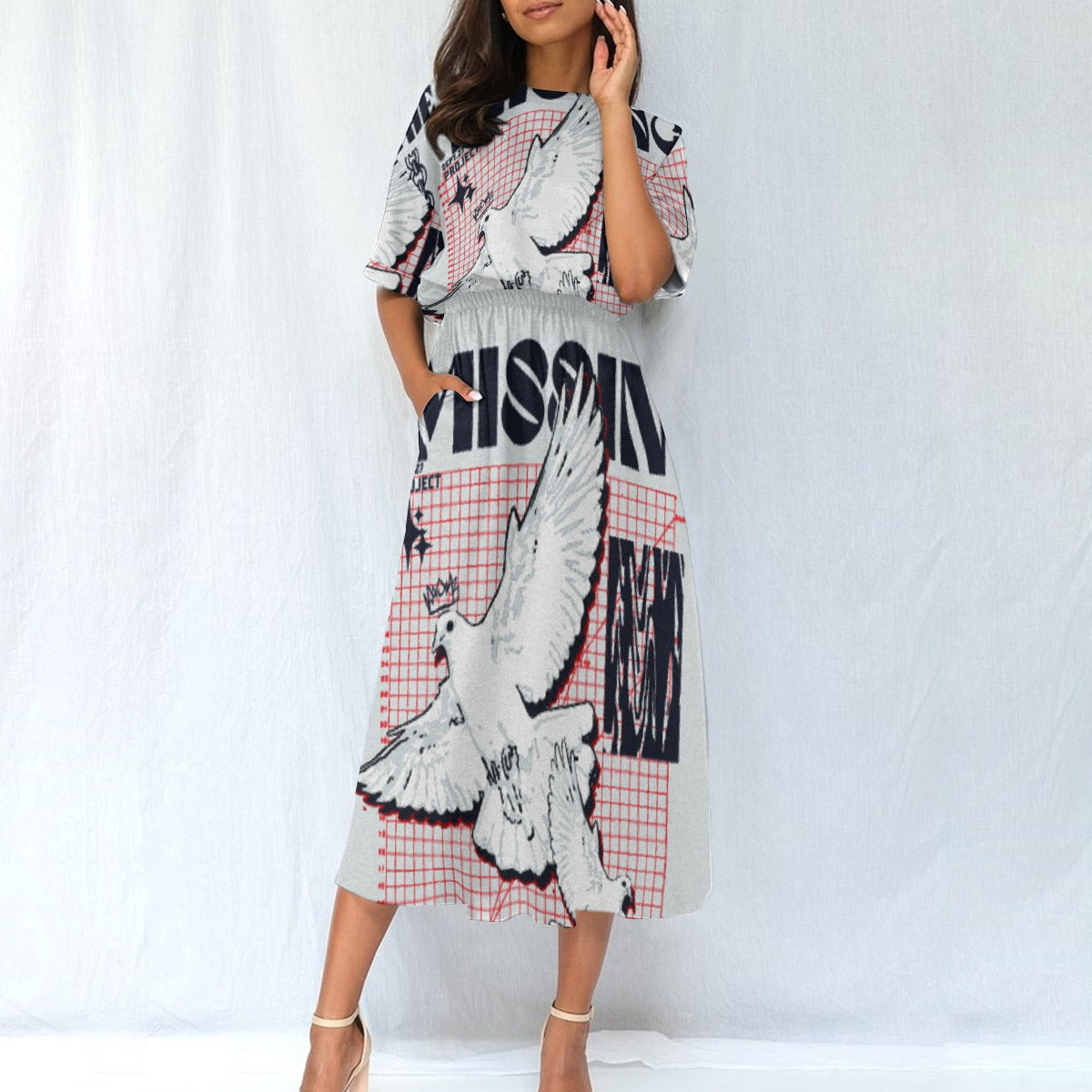 All-Over Print Women's Elastic Waist Dress