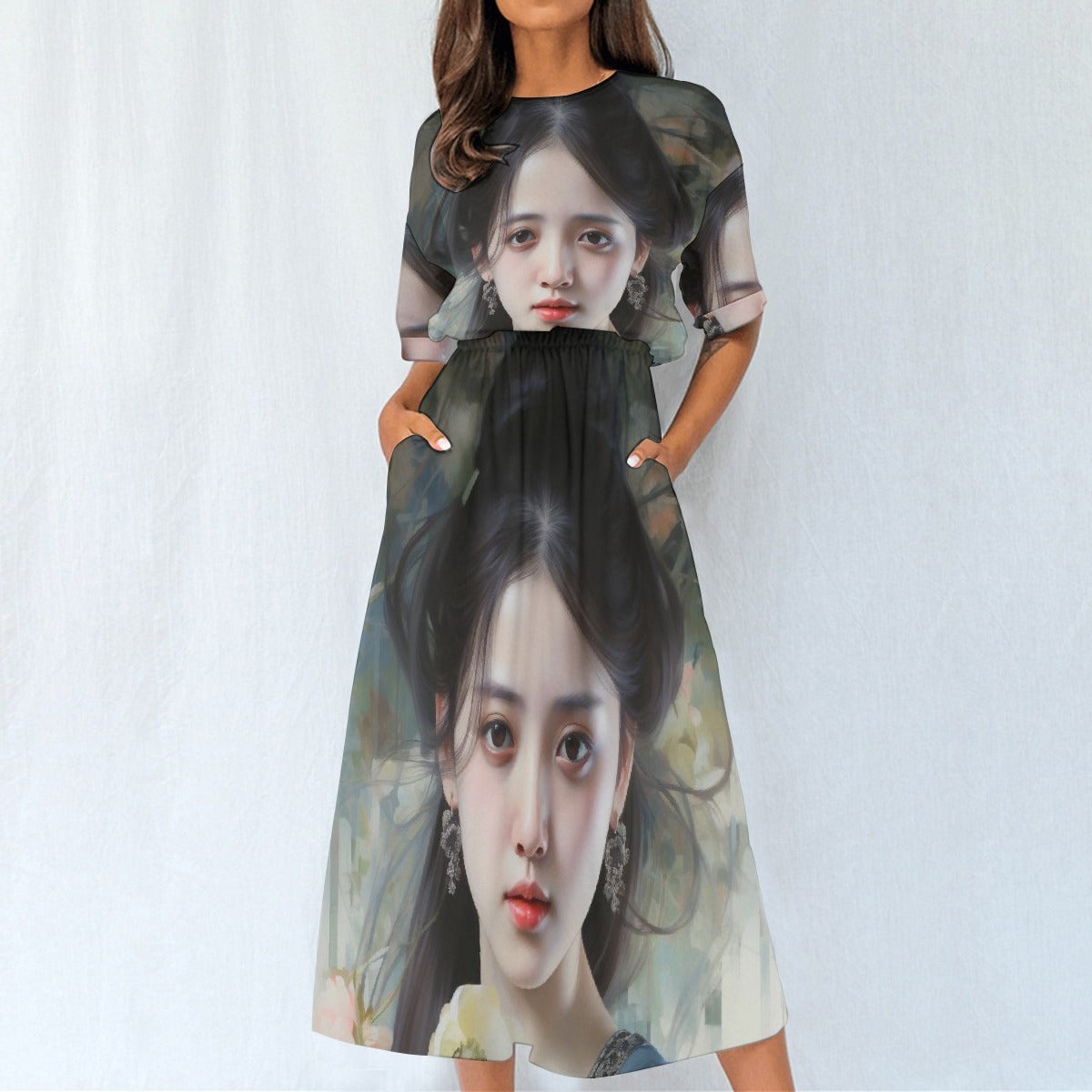 All-Over Print Women's Elastic Waist Dress