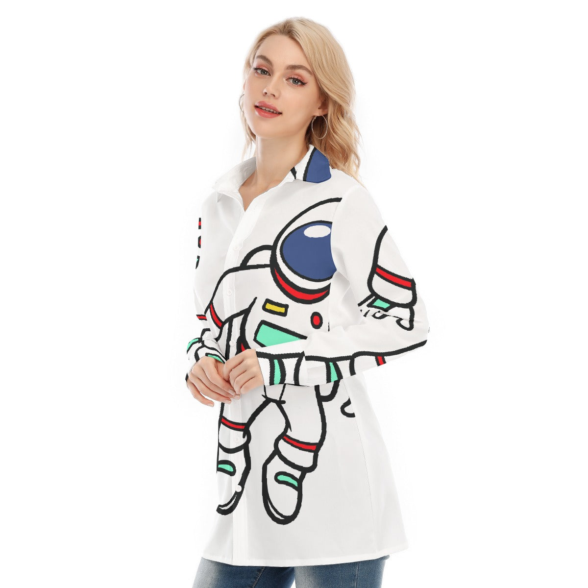 All-Over Print Women's Long Shirt