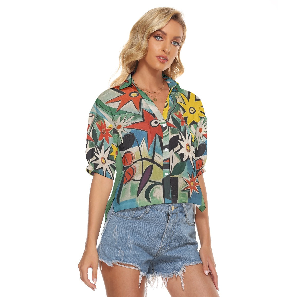 All-Over Print Women's V-neck Shirts