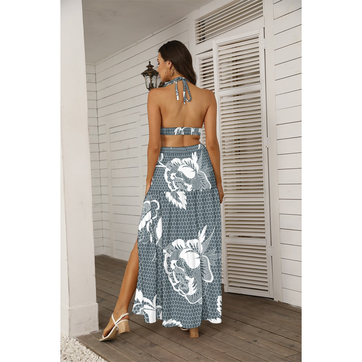 All-Over Print Women's Tie Back Wrap Dress