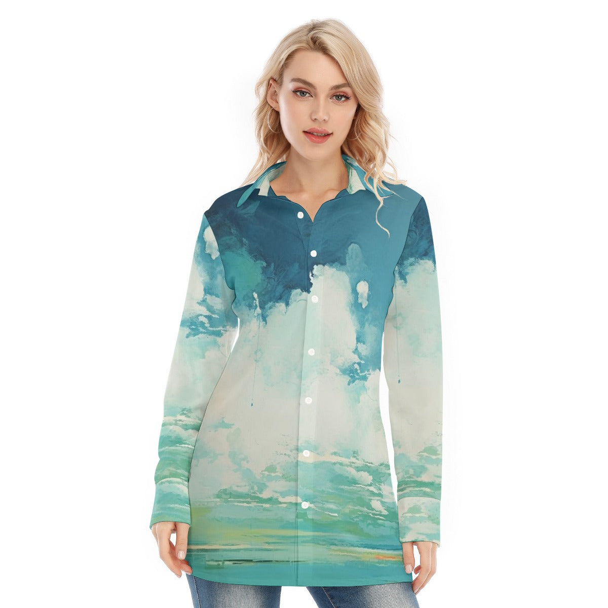 All-Over Print Women's Long Shirt