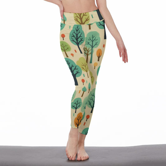 All-Over Print Women's High Waist Leggings | Side Stitch Closure