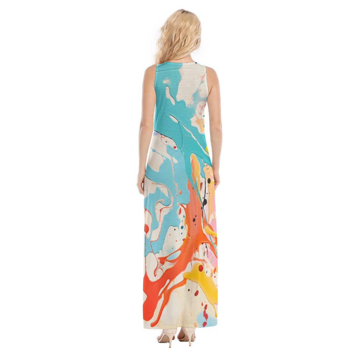 All-Over Print Women's Vest Dress | Length To Ankle