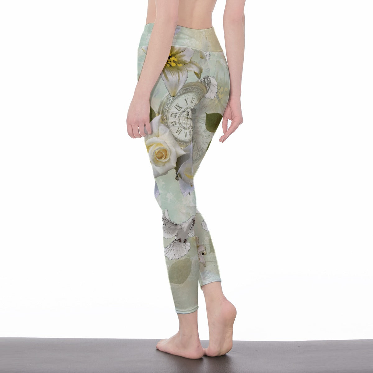 All-Over Print Women's High Waist Leggings | Side Stitch Closure