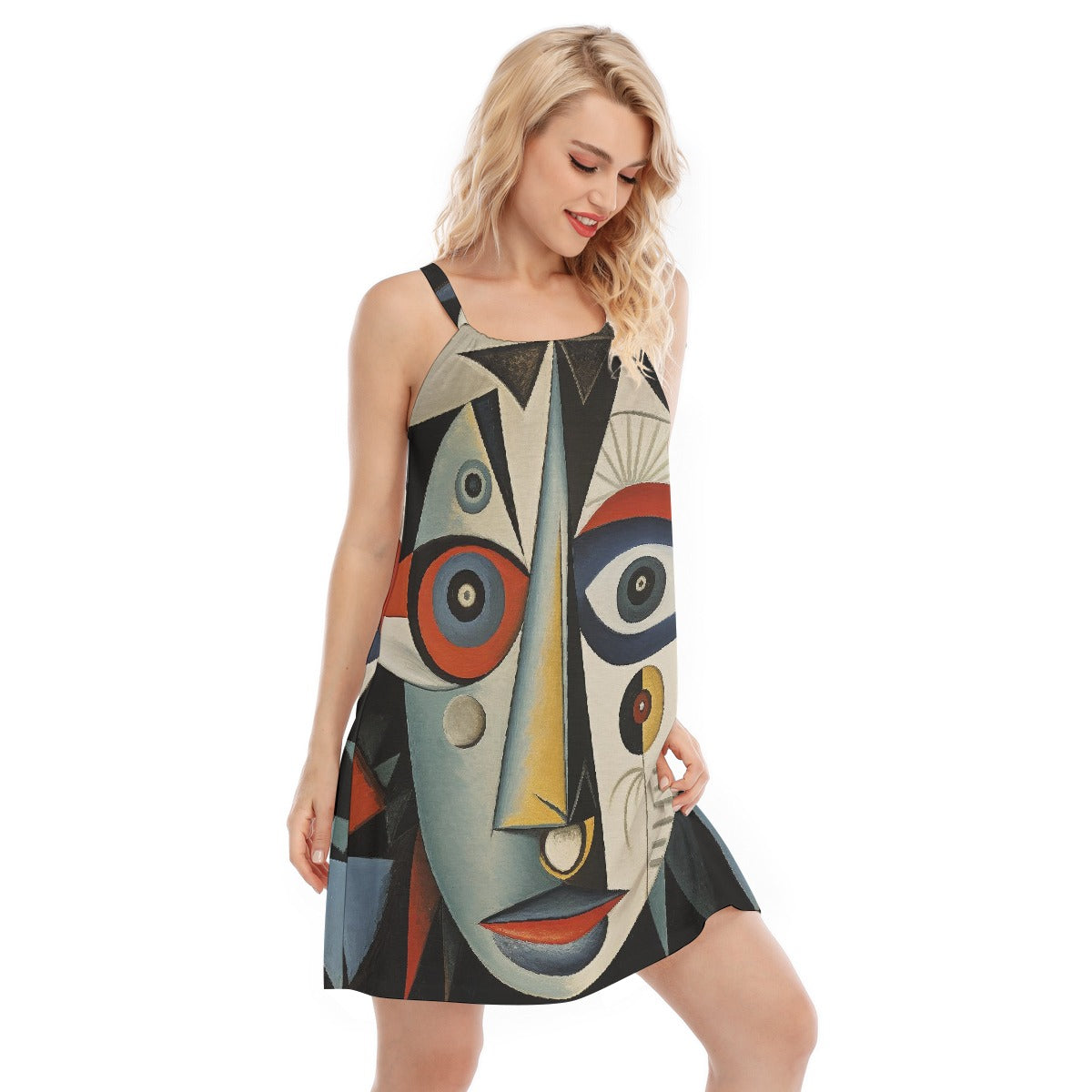 All-Over Print Women's O-neck Cami Dress