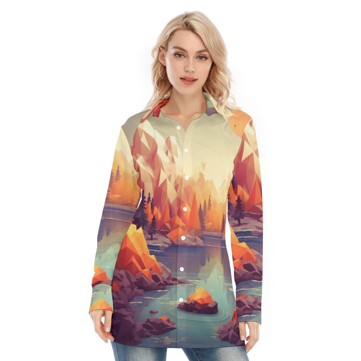 All-Over Print Women's Long Shirt