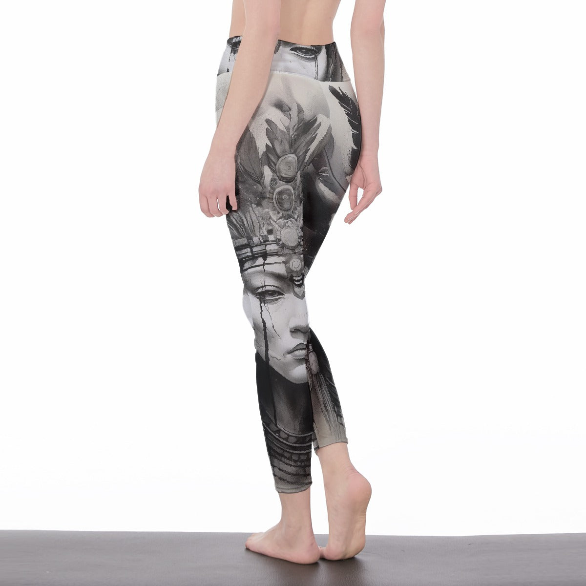 All-Over Print Women's High Waist Leggings | Side Stitch Closure