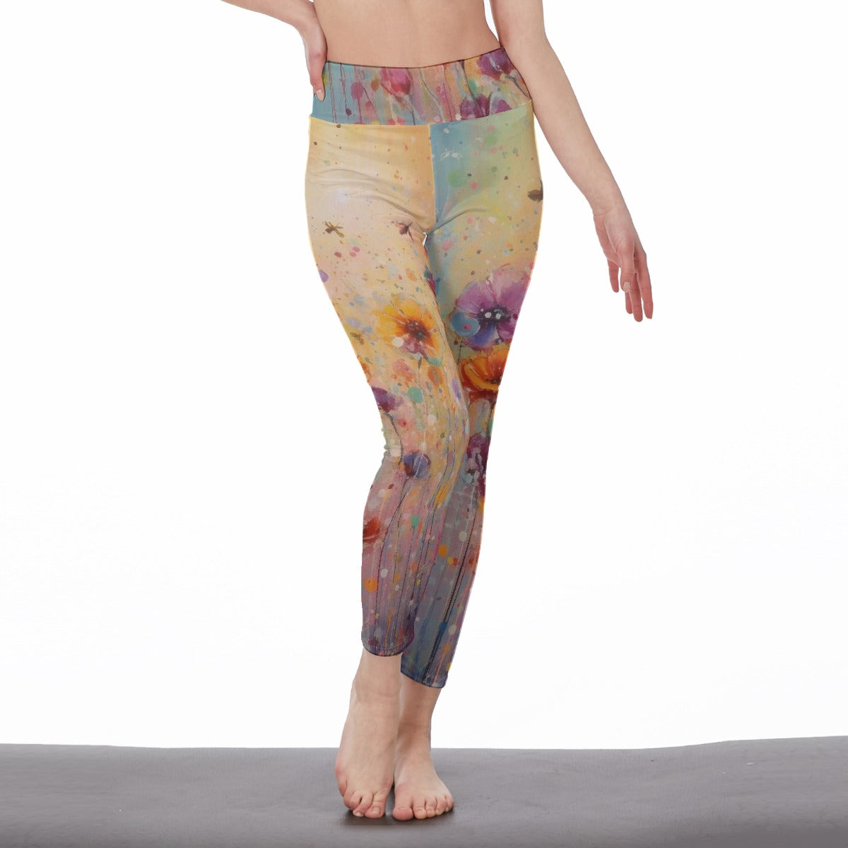 All-Over Print Women's High Waist Leggings | Side Stitch Closure