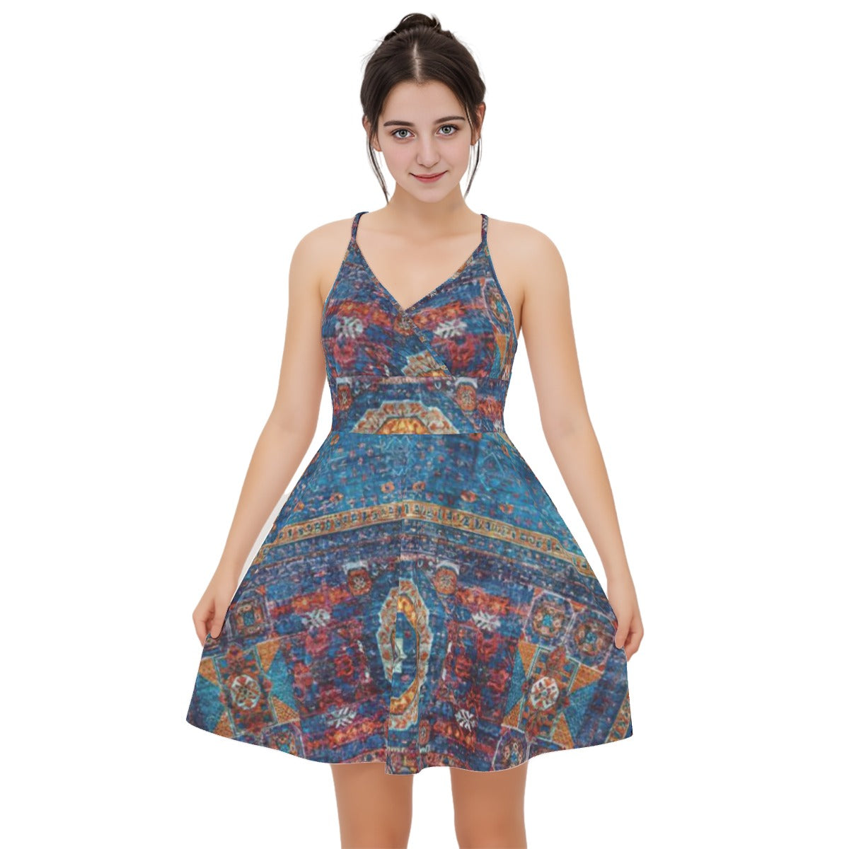 All-Over Print Women‘s Cross Cami Dress