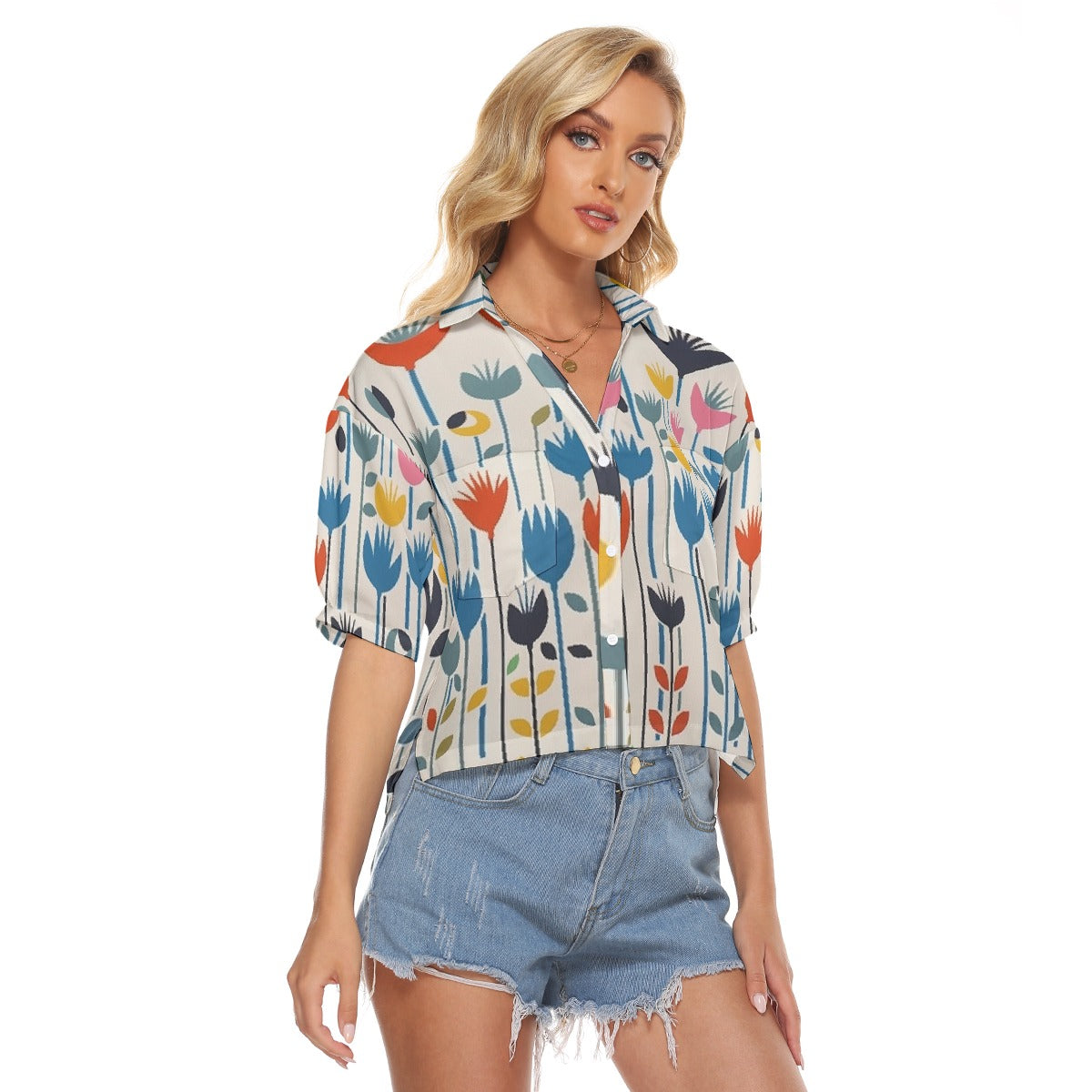 All-Over Print Women's V-neck Shirts