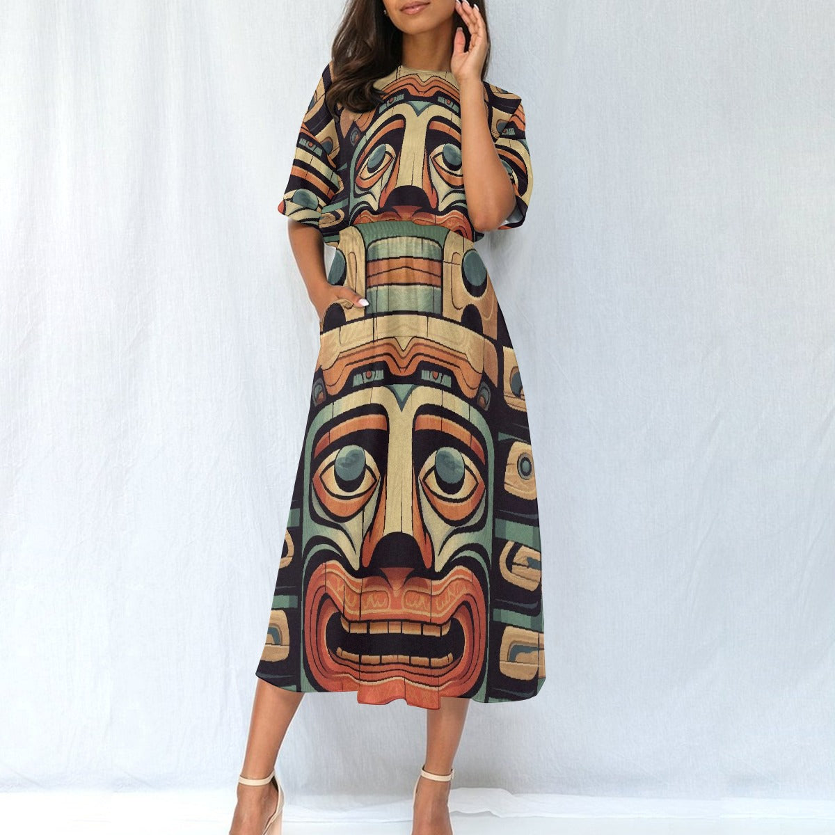 All-Over Print Women's Elastic Waist Dress