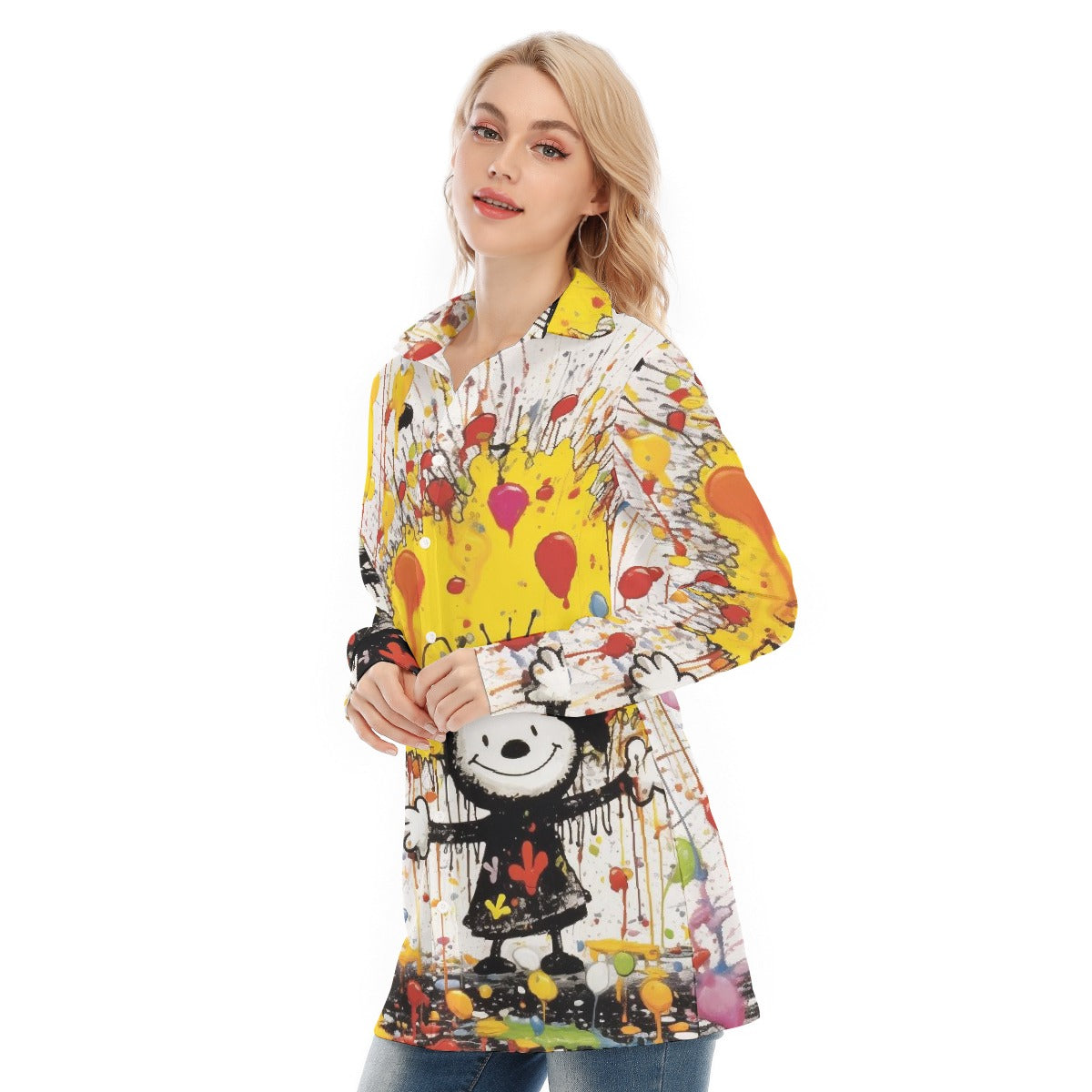 All-Over Print Women's Long Shirt