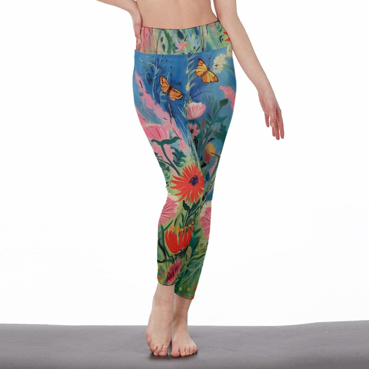 All-Over Print Women's High Waist Leggings | Side Stitch Closure