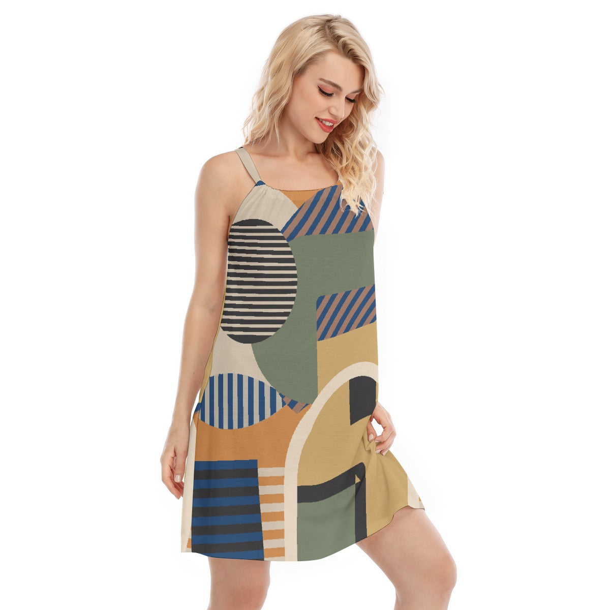 All-Over Print Women's O-neck Cami Dress