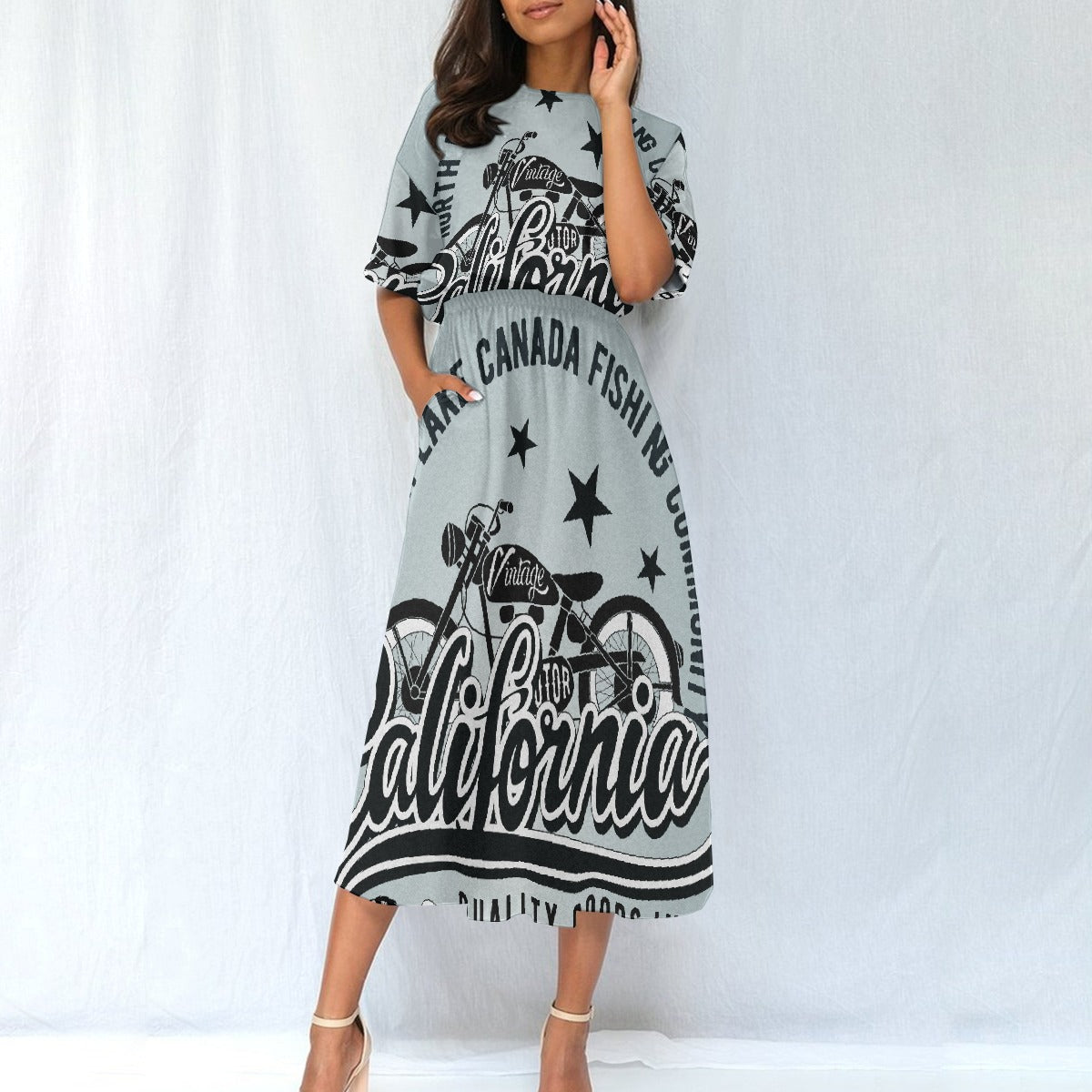 All-Over Print Women's Elastic Waist Dress