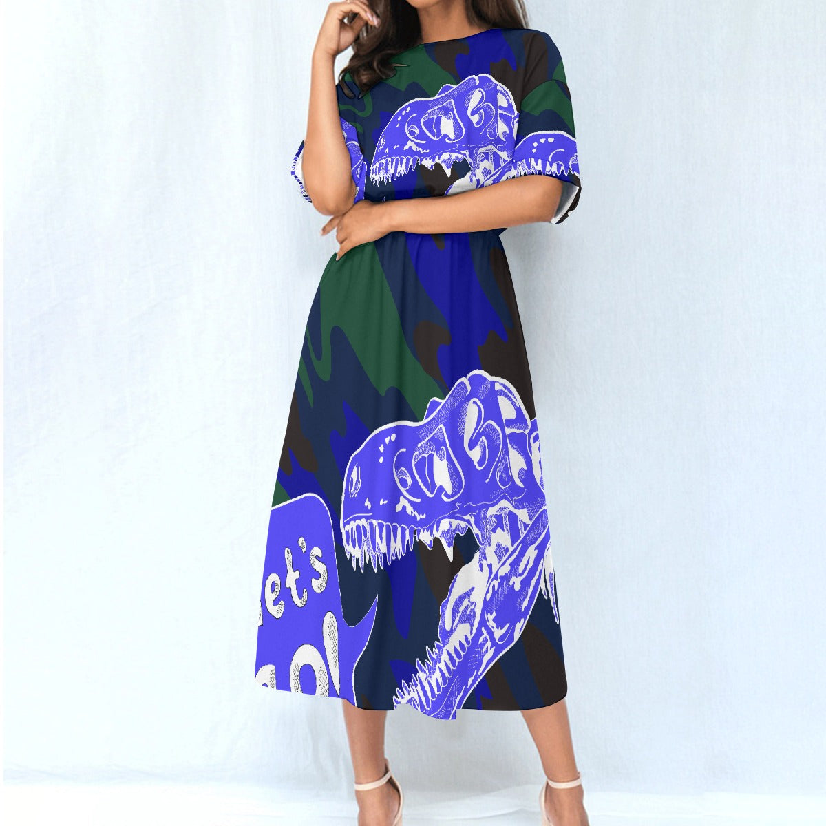 All-Over Print Women's Elastic Waist Dress