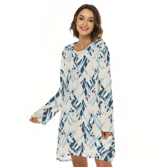 All-Over Print  Women's Loose Crew Neck Dress