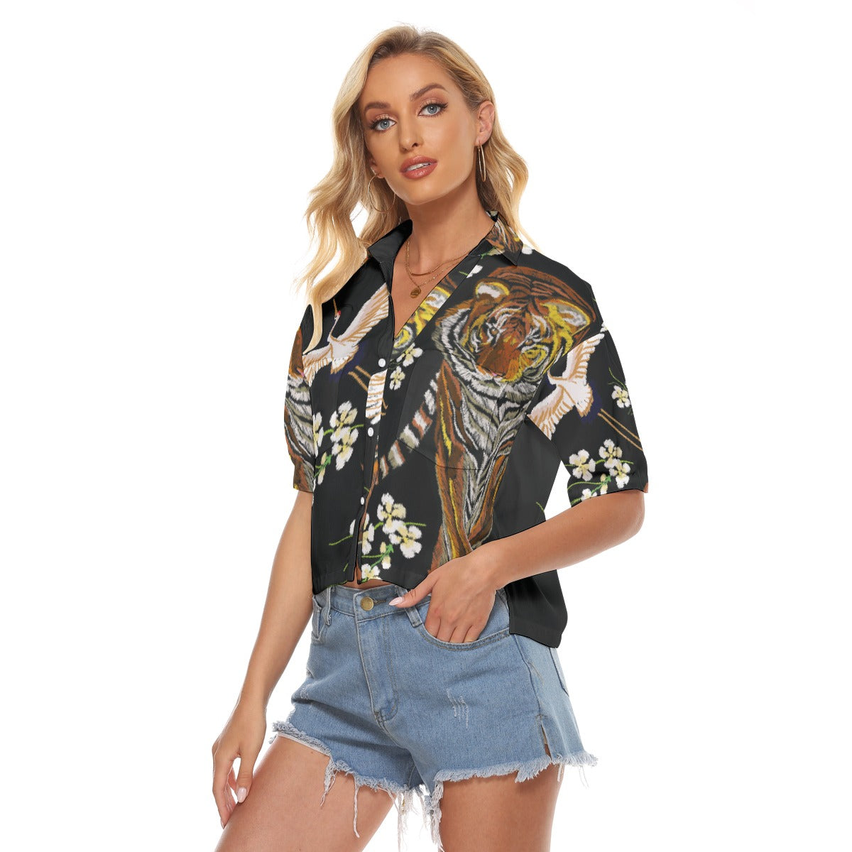 All-Over Print Women's V-neck Shirts