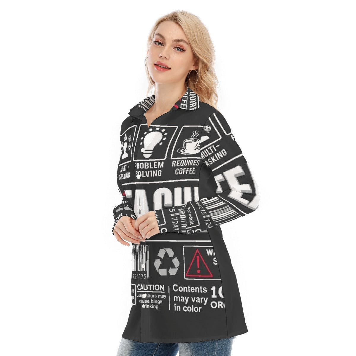 All-Over Print Women's Long Shirt