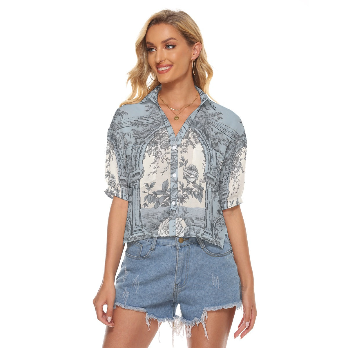 All-Over Print Women's V-neck Shirts