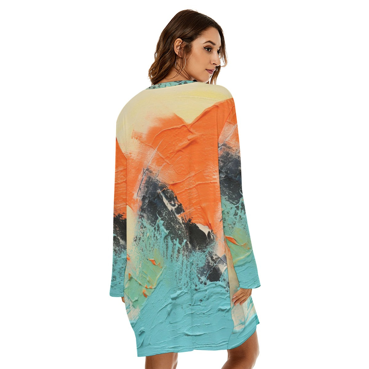 All-Over Print  Women's Loose Crew Neck Dress