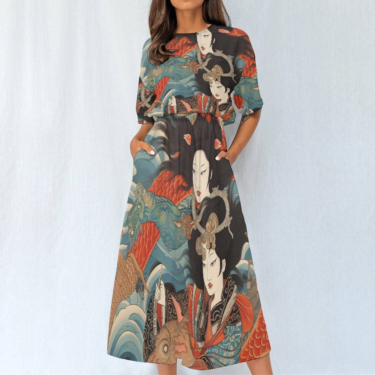 All-Over Print Women's Elastic Waist Dress