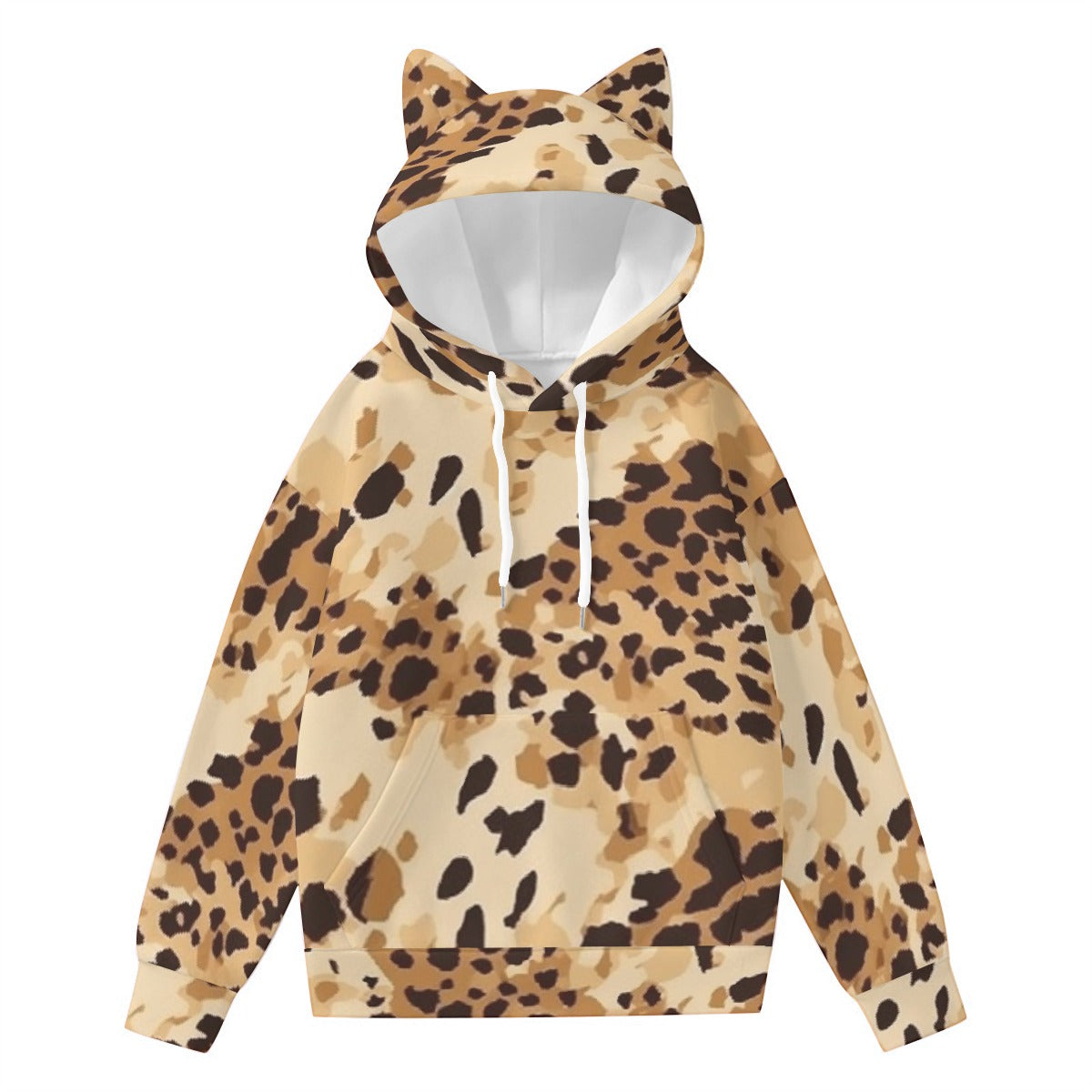 All-Over Print Women’s Hoodie With Decorative Ears