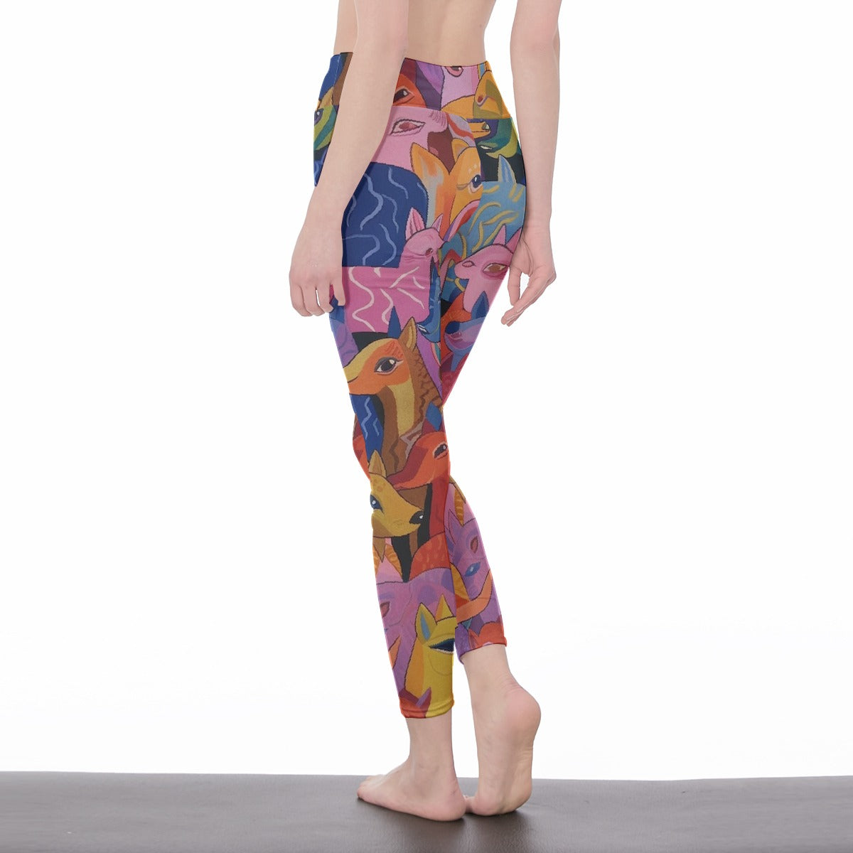 All-Over Print Women's High Waist Leggings | Side Stitch Closure