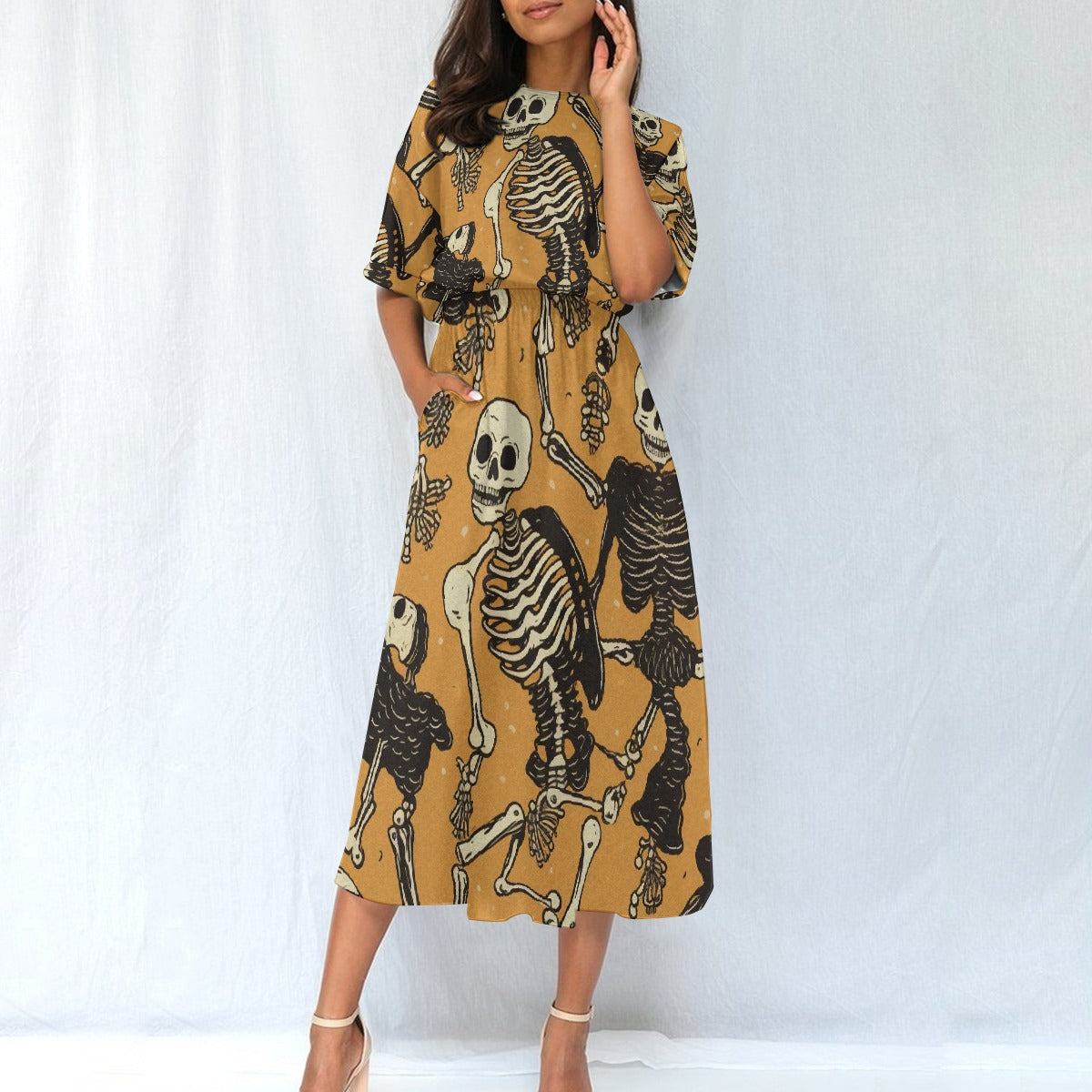 All-Over Print Women's Elastic Waist Dress