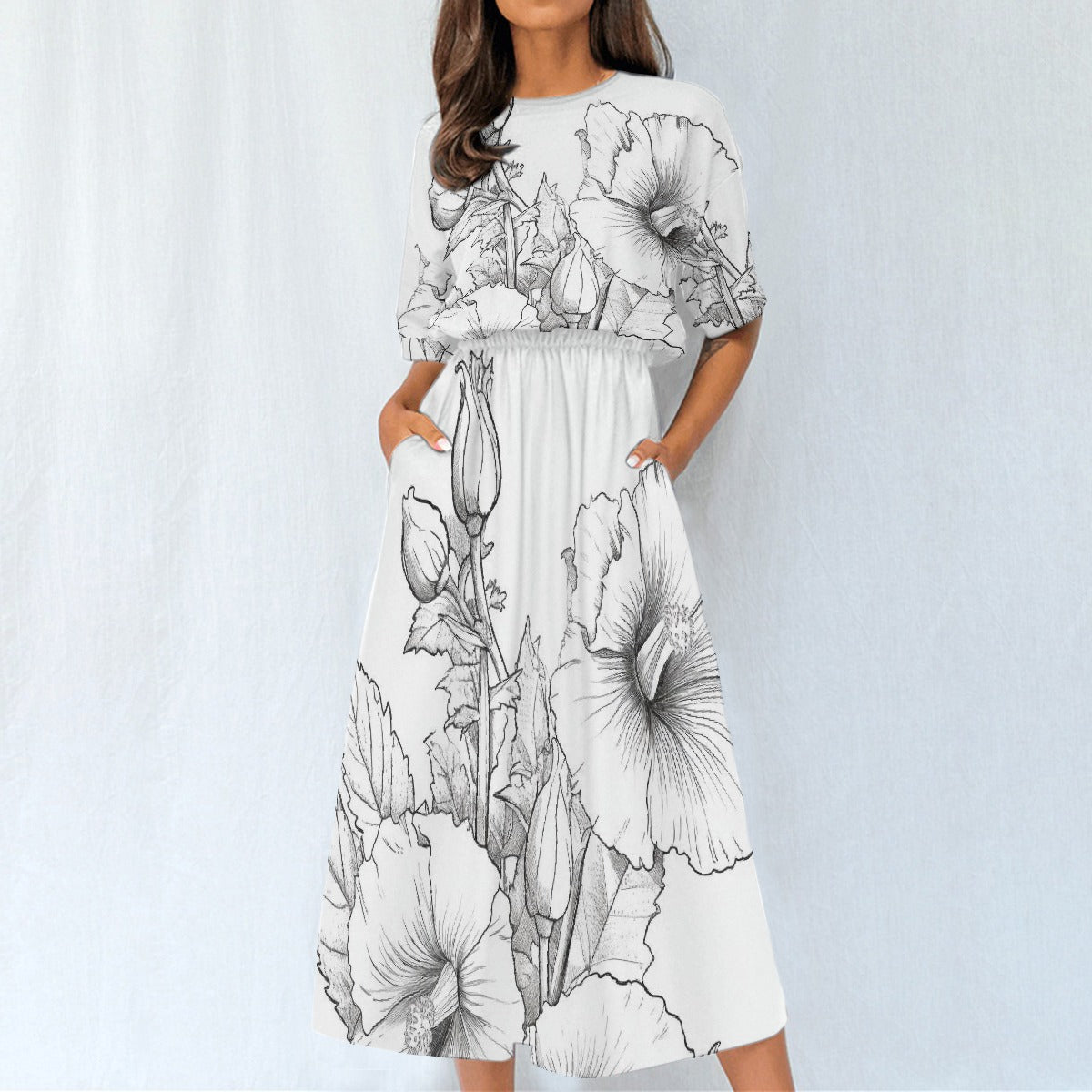 All-Over Print Women's Elastic Waist Dress