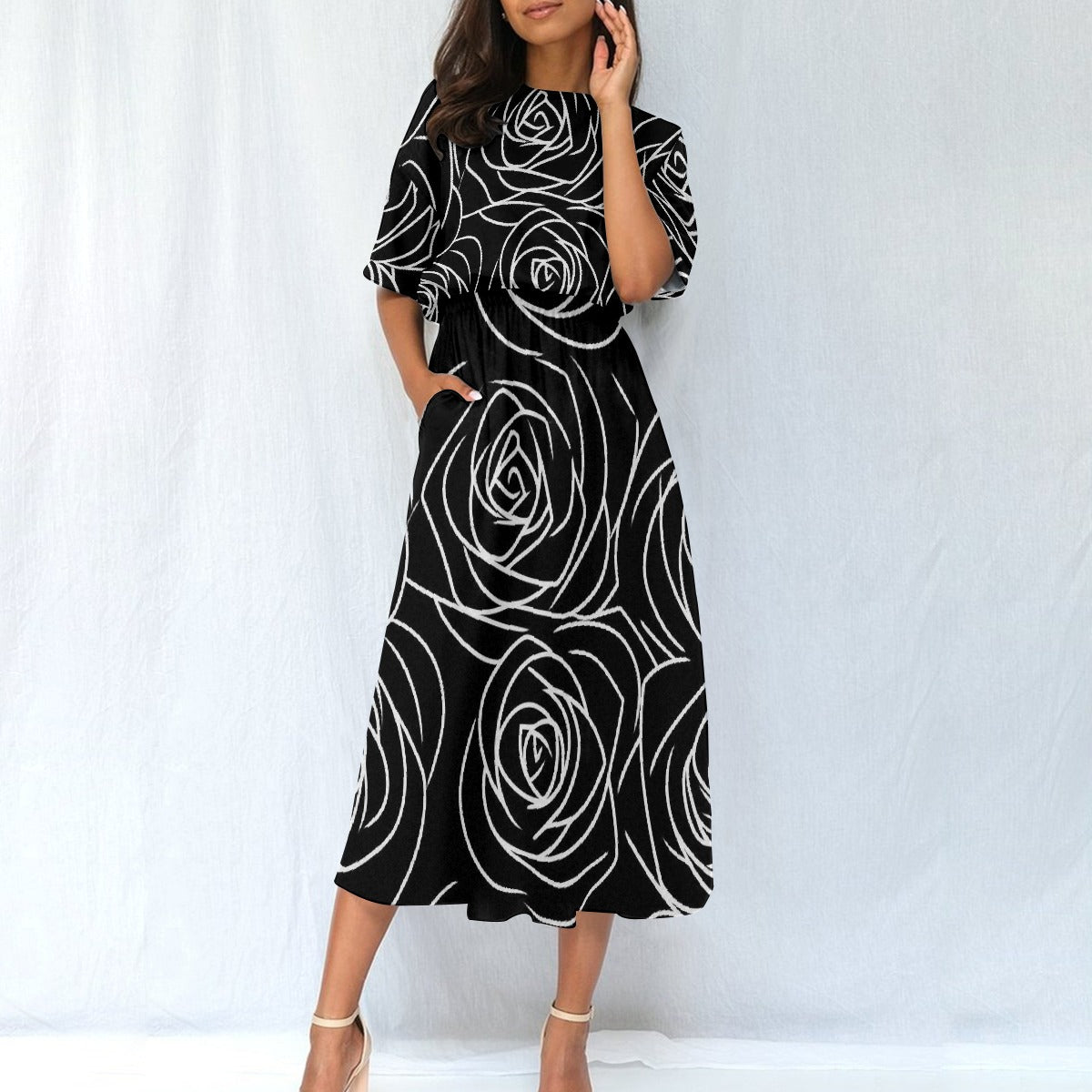 All-Over Print Women's Elastic Waist Dress