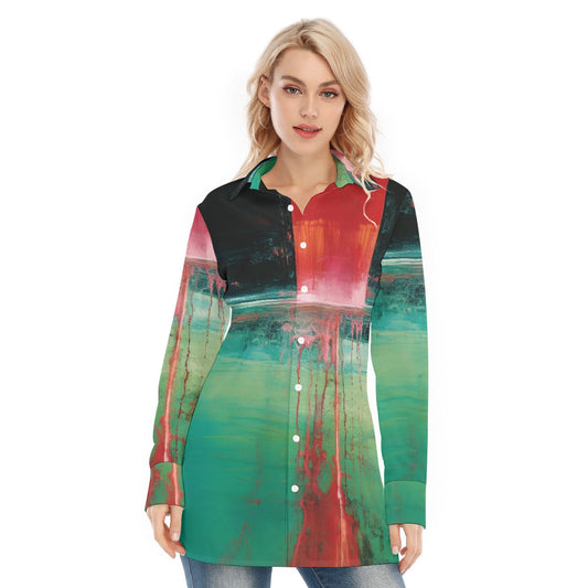 All-Over Print Women's Long Shirt