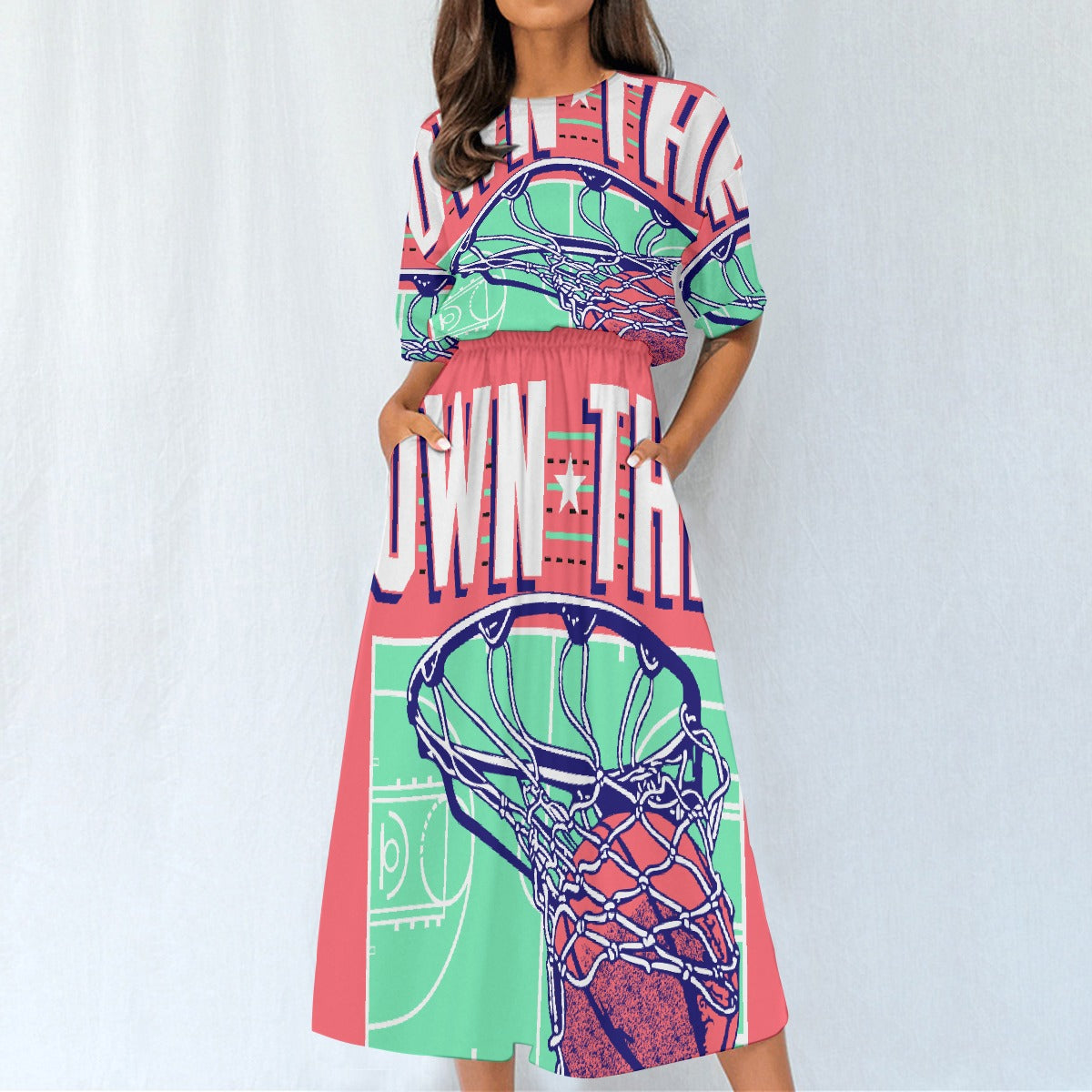 All-Over Print Women's Elastic Waist Dress