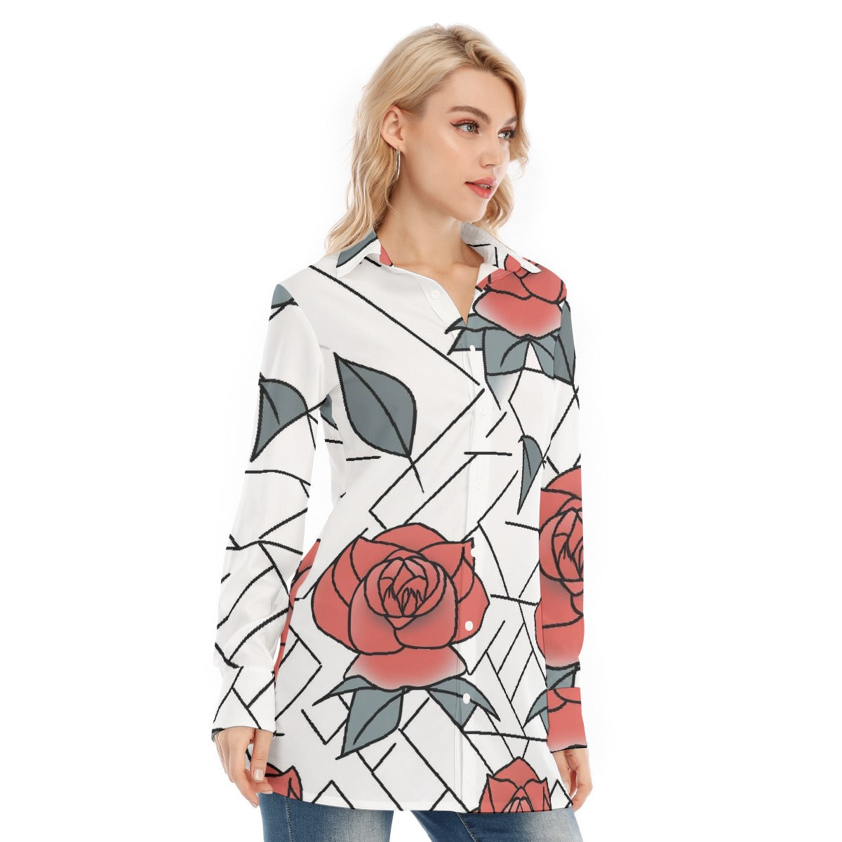 All-Over Print Women's Long Shirt