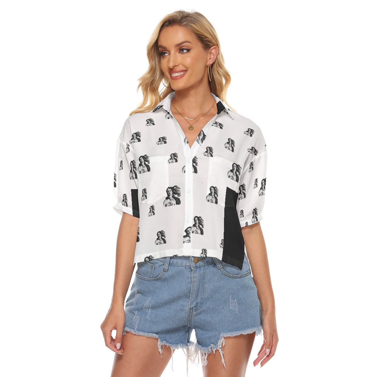 All-Over Print Women's V-neck Shirts